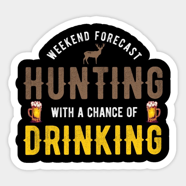 Funny Deer Hunting Beer Hunters Gifts Sticker by MGO Design